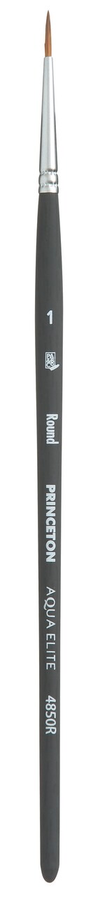 Princeton Series 4850 Aqua Elite Synthetic Watercolor Brush-Short Handle Round Size 1
